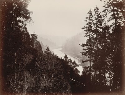Big River, fra Rancherie, Mendocino, California, 1863. av Carleton Emmons Watkins