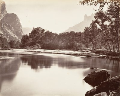 Ser opp Yosemite Valley, ca. 1872, trykt ca. 1876. av Carleton Emmons Watkins