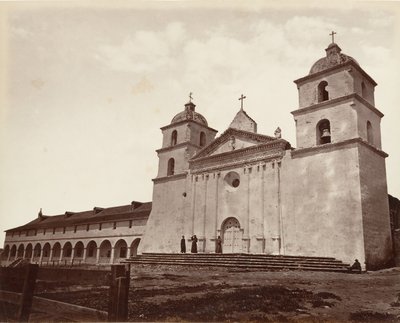 Old Mission Church, Santa Barbara, 1876, trykt ca. 1876. av Carleton Emmons Watkins