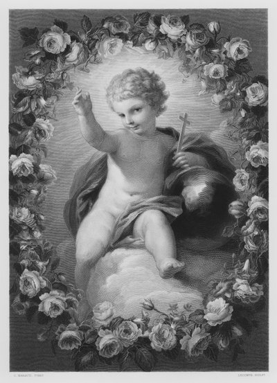 The Infant Christ, fra bildet i Royal Collection (gravering) av Carlo (after) Maratta or Maratti