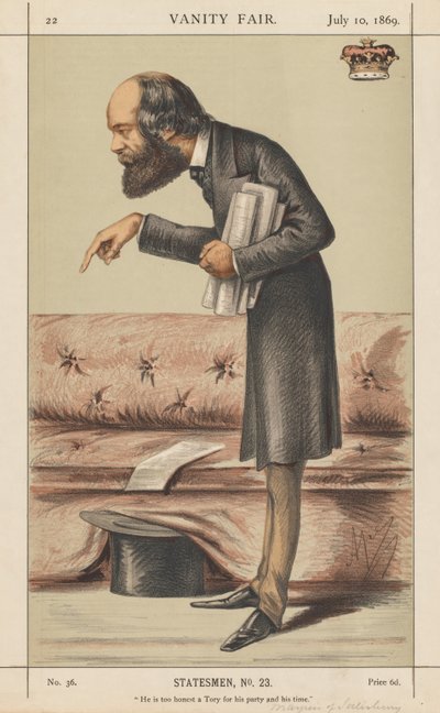 Vanity Fair: Statesman, nr. 23 Han er en for ærlig Tory for sitt parti og sin tid, 1869. av Carlo