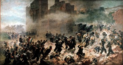 La breche de la Porta Pia, Roma (20. september 1870) - Maleri av Carlo Ademollo (1825-1911), olje på lerret. Milano, Risorgimento-museet av Carlo Ademollo