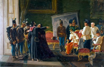Ugo Bassi og hans søster Carlotta i Villa Spada, ca 1866, olje på lerret, av Carlo Ademollo (1825-1911) av Carlo Ademollo