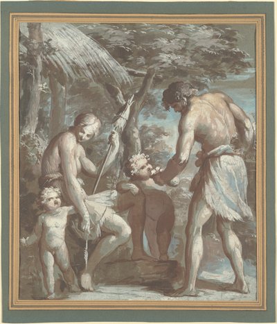 Adam og Eva med Kain og Abel av Carlo Alberto Baratta