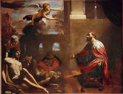 Sankt Ludvig IX, konge av Frankrike, ber om at pesten skal ta slutt (maleri på lerret) av Carlo Bononi