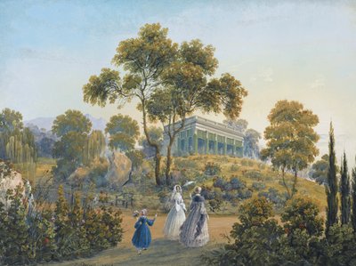 Utsikt over Miskhor, ca 1842 av Carlo Bossoli