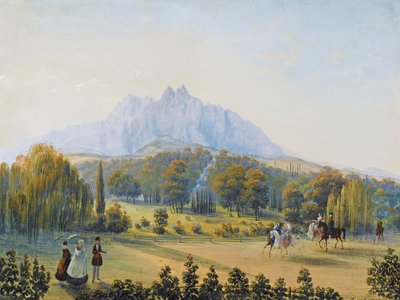 Utsikt over Miskhor på Krim, 1841-1842. av Carlo Bossoli