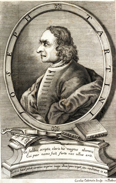 Portrett av fiolinisten og komponisten Giuseppe Tartini 1692-1770, tidlig på 1760-tallet. av Carlo Calcinotto