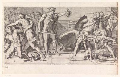 Phineus og hans tilhengere ble til stein Malerier i Palazzo Farnese i Roma (serietittel) Galeria nel Palazzo Farnese i Roma (serietittel) av Carlo Cesio