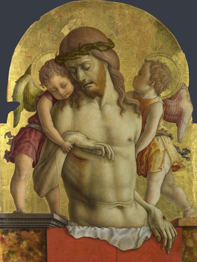 Den døde Kristus støttet av to engler av Carlo Crivelli