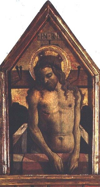 Den oppstandne Kristus, detalj fra San Silvestro polyptych av Carlo Crivelli