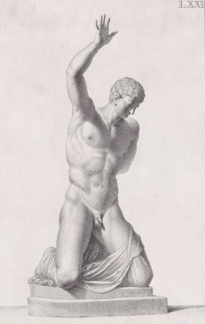 Statue av Narcissus, 1734 av Carlo Gregori
