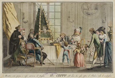 Il ceppo (Familien), fra porteføljen Giuochi, Trattenimenti e Feste Annue che si costumano i Toscana og spesielt i Firenze (spill, underholdning og årlige feiringer som er vanlig i Toscana og spesielt i Firenze) av Carlo Lasinio