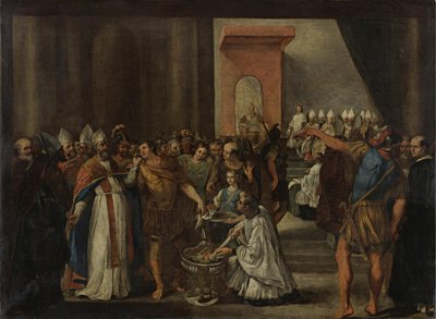 Keiser Konstantin brenner ariske bøker, 1640-tallet av Carlo Magnone