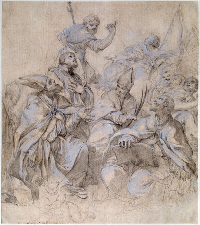 Skisse av en fresco for Santa Maria del Popolo-kirken i Roma. av Carlo Maratta