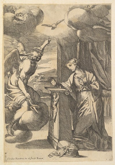 Kunngjøringen. av Carlo Maratta or Maratti