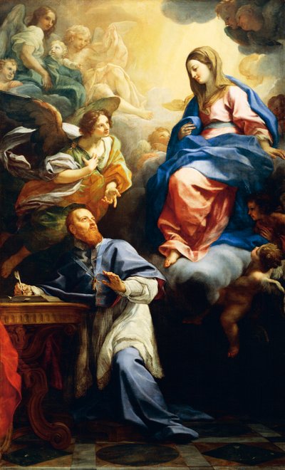 Jomfru med barn vises for St. Francis de Sales av Carlo Maratta or Maratti