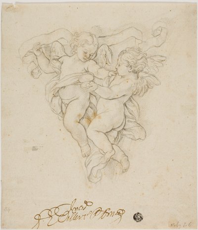 Spandrel dekorasjon med to putti av Carlo Maratti