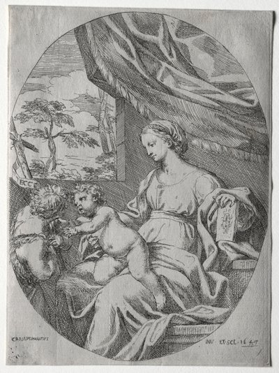 Jomfru og barn med spedbarnet St. John, 1647. av Carlo Maratta or Maratti