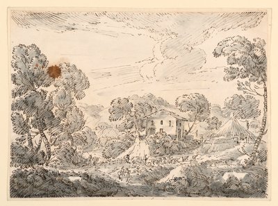 Tegning, En bondebolig i skogkledd land, 1750–1770 av Carlo Marchionni