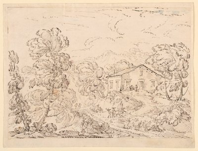 Tegning, En trattoria i skogen, 1760–1770 av Carlo Marchionni