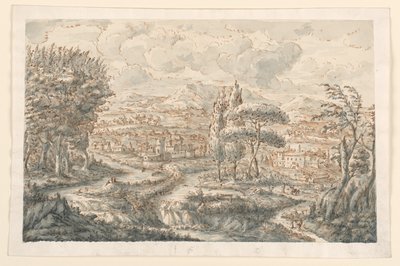 Tegning, En dal, 1750–70 av Carlo Marchionni