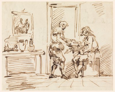 Tegning, en sjangerscene, 1725–50 av Carlo Marchionni