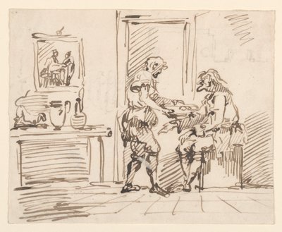 Tegning, en sjangerscene, 1725–50 av Carlo Marchionni