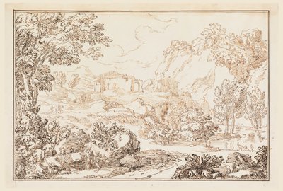 Tegning, et landskap, 1770–86 av Carlo Marchionni