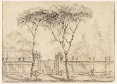 Tegning, Ved porten til en villa, 1770–86 av Carlo Marchionni