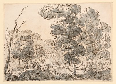 Tegning, Vei i et fjelland, 1770–1786 av Carlo Marchionni