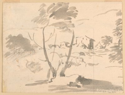 Tegning, skisse av trær i et landskap, 1760–1780 av Carlo Marchionni