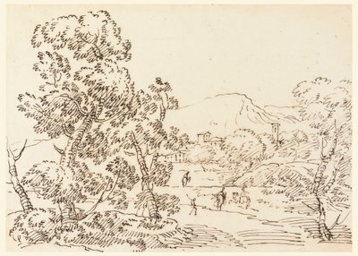 Tegning, Skoglandskap, 1750–1770 av Carlo Marchionni