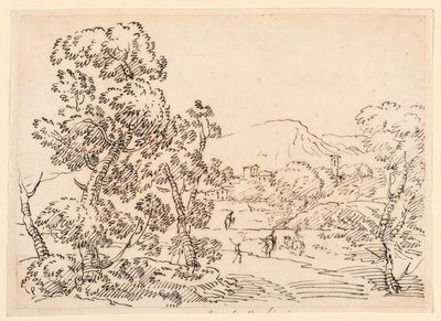 Tegning, Skoglandskap, 1750–1770 av Carlo Marchionni