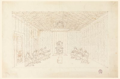 Pave Benedikt XIV i et konsistorie med kardinaler av Carlo Marchionni