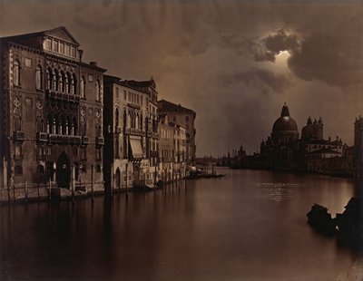 [Nattutsikt over Canal Grande, Venezia], ca. 1875. av Carlo Naya