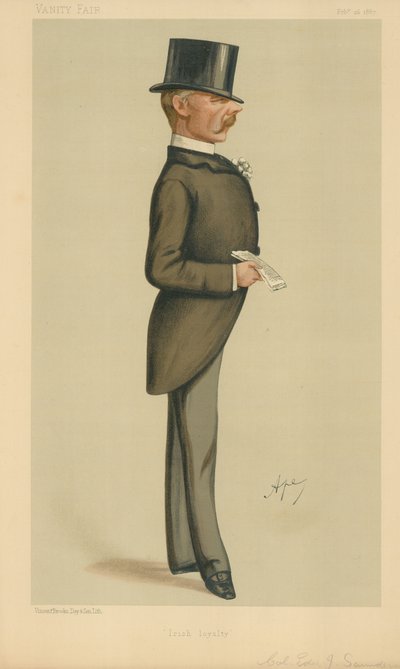 Oberst Edward J Saunderson, Irish Loyalty, 26. februar 1887, tegneserie Vanity Fair av Carlo Pellegrini