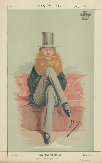 Earl Spencer, The Messenger of Peace, 2. juli 1870, tegneserie Vanity Fair av Carlo Pellegrini