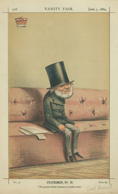Earl of Russell, De største liberale statsmenn i moderne tid, 5. juni 1869, tegneserie Vanity Fair av Carlo Pellegrini