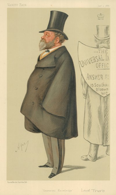 Lord Truro, Universal Knowledge, 1. januar 1887, tegneserie Vanity Fair av Carlo Pellegrini
