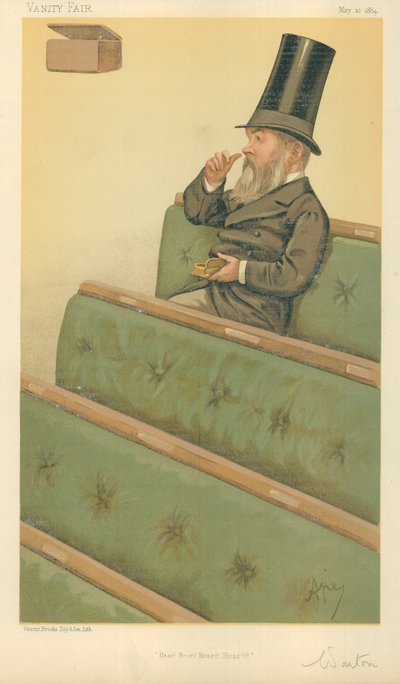 Mr Charles Nicholas Warton, Hear Hear Hear Hear, 10. mai 1884, Vanity Fair tegneserie av Carlo Pellegrini