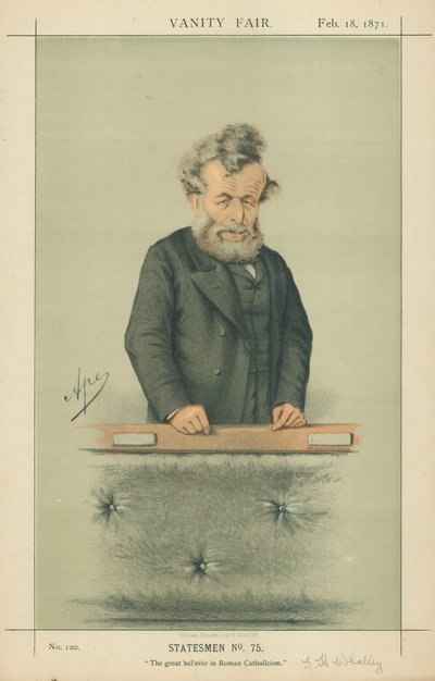 Mr George Hammond Whalley, Den store troende på romersk-katolisisme, 18. februar 1871, tegneserie Vanity Fair av Carlo Pellegrini