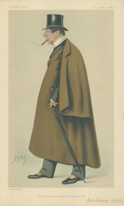 Mr Markham Spofforth, Han oppfant den konservative arbeideren, 20. mars 1880, tegneserie Vanity Fair av Carlo Pellegrini