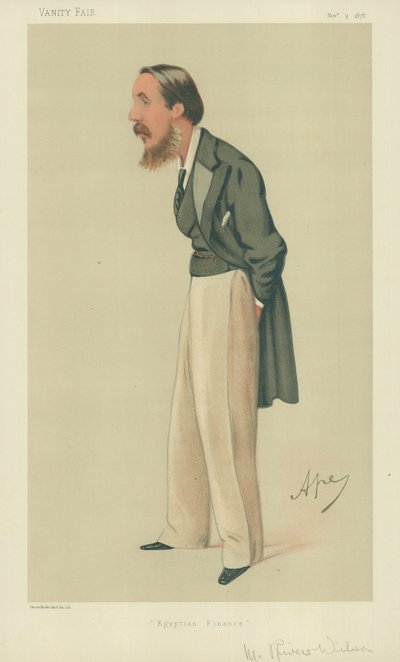 Mr Rivers Wilson, egyptisk finans, 9. november 1878, tegneserie Vanity Fair av Carlo Pellegrini