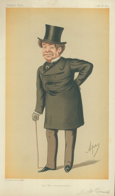 Mr William Howard Russell, vår krigskorrespondanse, 16. januar 1875, tegneserie Vanity Fair av Carlo Pellegrini