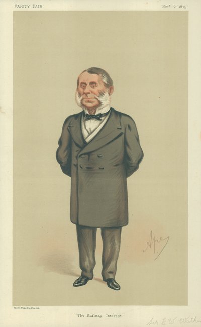 Sir Edward William Watkin, The Railway Interest, 6. november 1875, tegneserie Vanity Fair av Carlo Pellegrini
