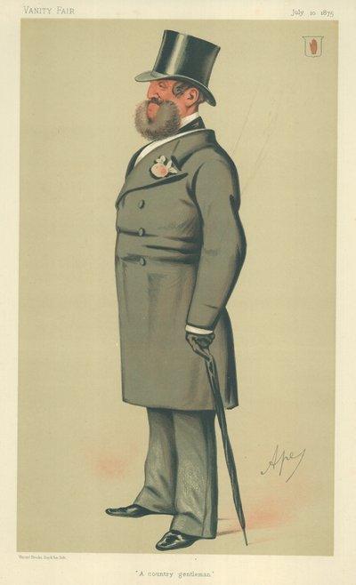 Sir Henry Josias Stracey, A country gentleman, 10. juli 1875, Vanity Fair tegneserie av Carlo Pellegrini
