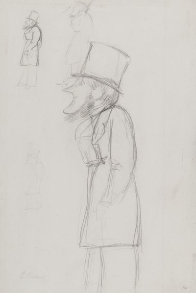 Skisse for en karikatur, muligens av G. Russell av Carlo Pellegrini