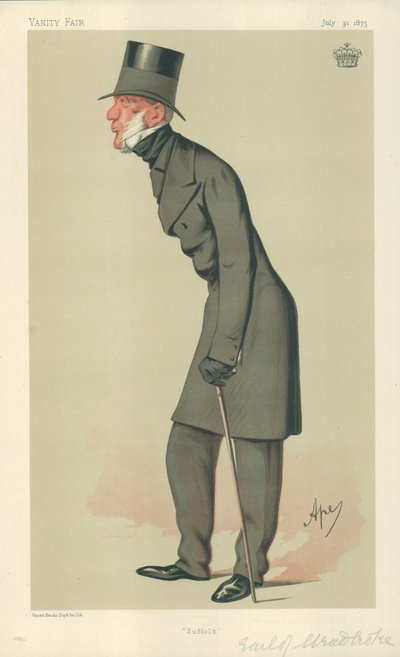The Earl of Stradbroke, Suffolk, 31. juli 1875, Vanity Fair tegneserie av Carlo Pellegrini