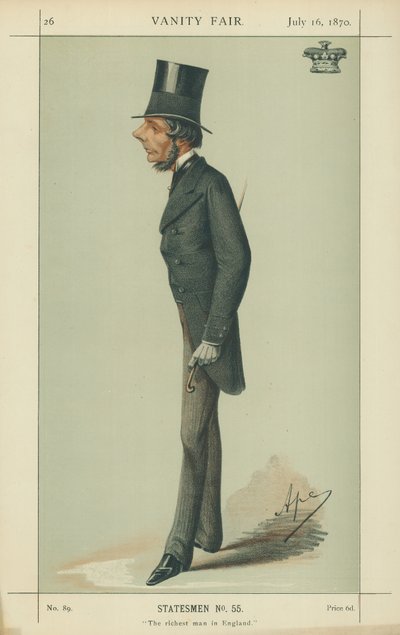 Markisen av Westminster, den rikeste mannen i England, 16. juli 1870, tegneserie Vanity Fair av Carlo Pellegrini